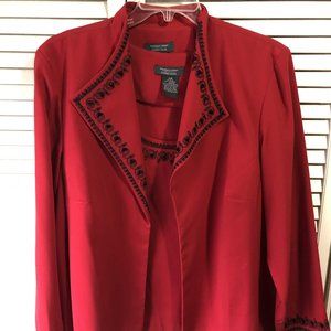Dress Barn Red and Black Pants Suit, Size 22W New with Tags